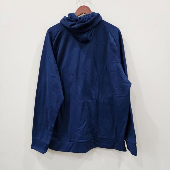 Under Armour Men's Fleece Hoodie XXL Navy Blue Big Logo Loose Oversized Outdoor - Picture 8 of 11